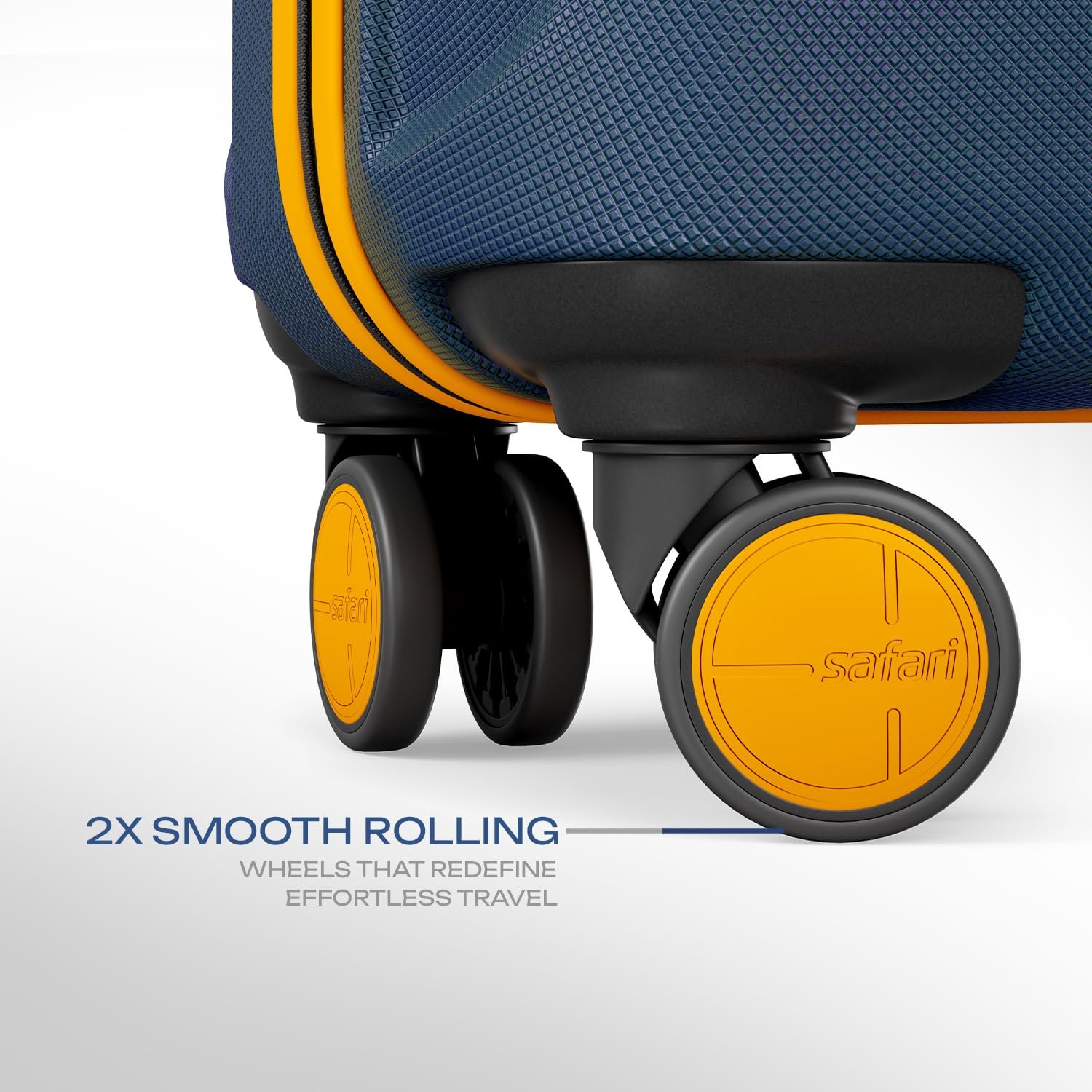 Safari Thorium Neo 8 Wheels 55,66 and 77 Cm Small,Medium and Large 4 Wheel Inline 3 Trolley Bags Polycarbonate 360 Degree Wheeling System Luggage,4 Wheel Inline Trolley Bags,Graphite Blue - View 6